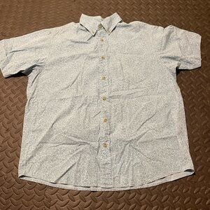 Roundtree & Yorke Light Blue Patterned Button Down Shirt